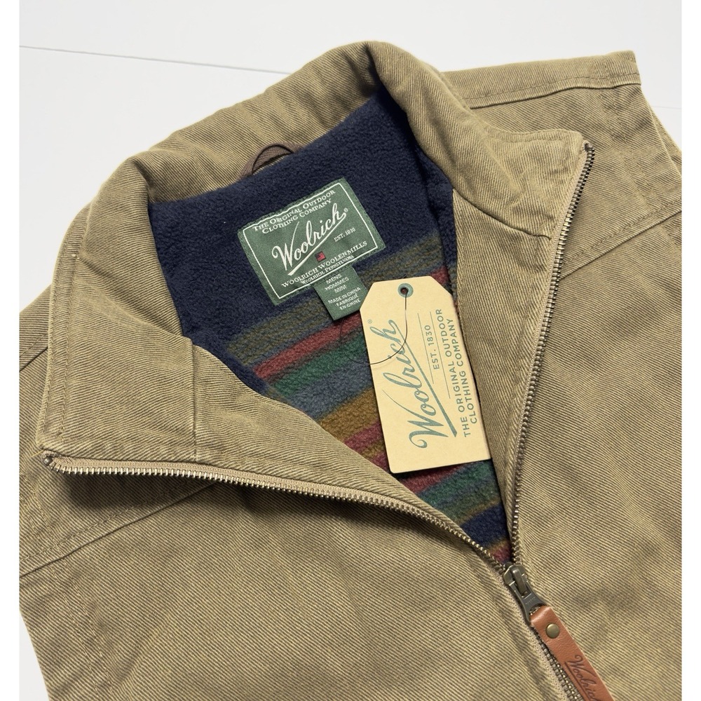 NWT Woolrich Dorrington II Vest Canvas Fleece Blanket Aztec Lined Workwear Sz M